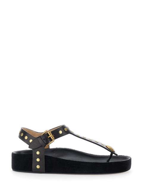 Isabel Marant Isabel Marant Women 'Enore' Black Sandals With Stud Details In Leather Woman