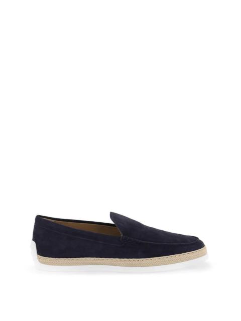 Tod's Suede Slip On With Rafia Insert