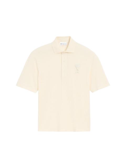 AMI Paris AMI DE COEUR LOGO-PATCH POLO SHIRT