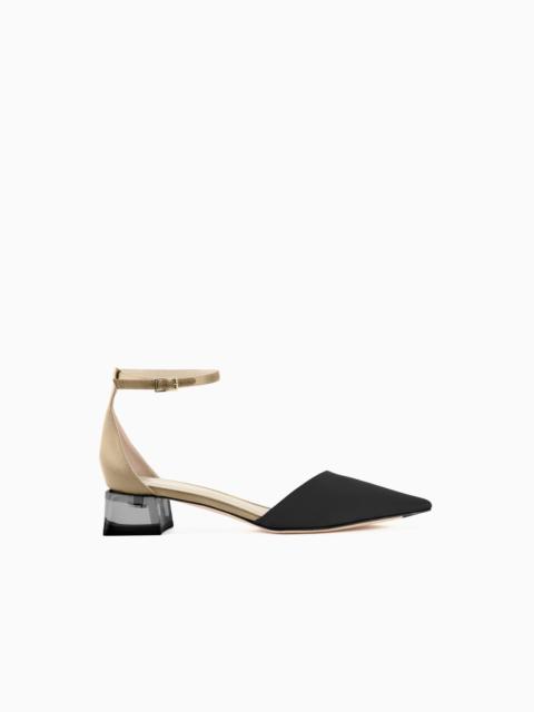 GIORGIO ARMANI GROSGRAIN AND SATIN D’ORSAY COURT SHOES