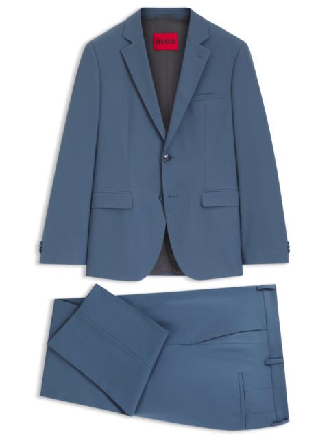 HUGO TWO-PIECE EXTRA-SLIM-FIT SUIT IN WOOL-BLEND POPLIN