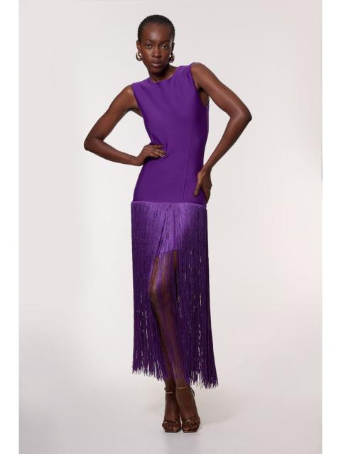 KAREN MILLEN Figure Form Bandage Tassel Hem Knitted Dress