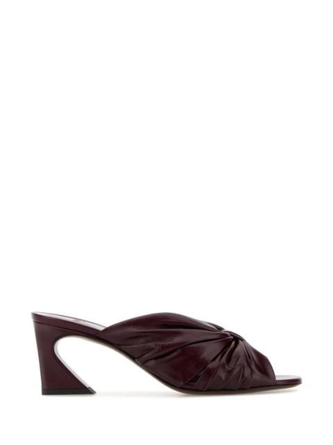 FENDI Fendi Women Burgundy Leather Fendi Arco Mules