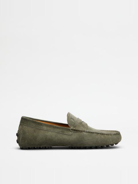 Tod's GOMMINO LOAFERS IN SUEDE - GREEN