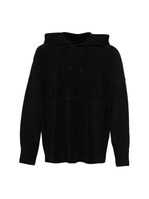 pleated drawstring hoodie