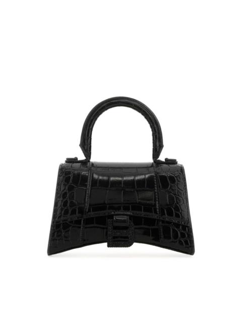 BALENCIAGA Balenciaga Black Leather Xs Hourglass Handbag