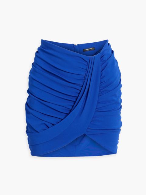 Balmain Ruched jersey mini skirt