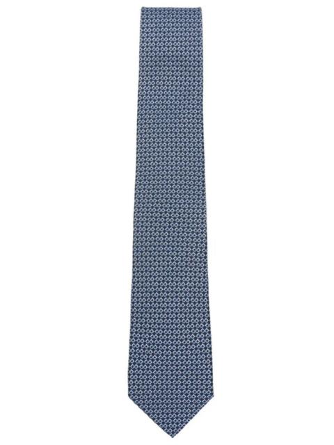 FERRAGAMO Ferragamo Men Gancini Square Print Silk Tie