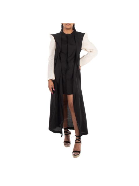 Yohji Yamamoto Yohji Yamamoto Black Button Detail Long-Sleeve Dress, Brand Size 1 (X-Small)