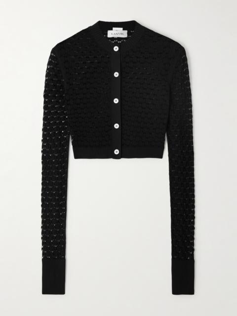 Lanvin Cropped Open-knit Cardigan