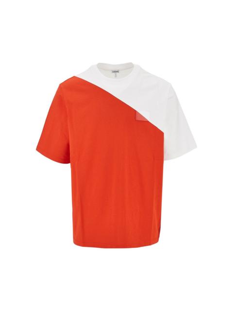 Loewe Loewe Cotton T-shirt with Logo Patch Red Men