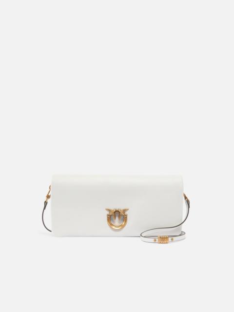 PINKO LOVE BAG CLICK SOFT HORIZONTAL MEDIUM CROSSBODY CLUTCH IN LEATHER