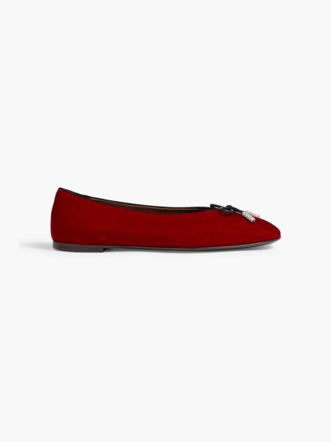 Giuseppe Zanotti Veronica 5 bow-detailed velvet ballet flats