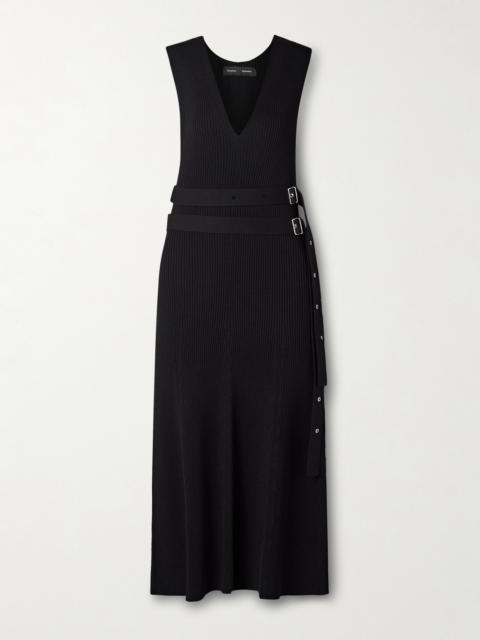 Proenza Schouler Madeline Belted Ribbed-knit Midi Dress