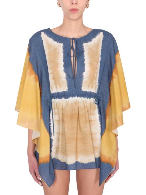 Other Designers Alberta Ferretti Women Tie Dye Print Caftan