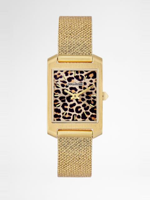 Zadig & Voltaire Leopard Printed Timeline Watch
