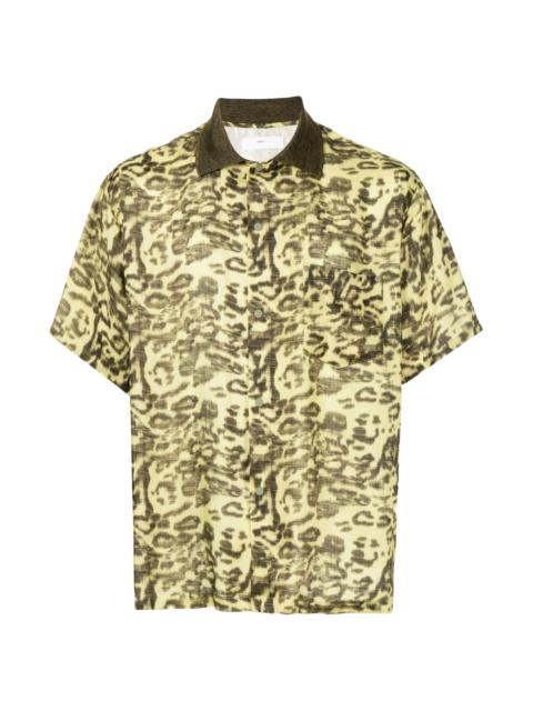 TOGA VIRILIS LEOPARD-PRINT SHORT-SLEEVED SHIRT
