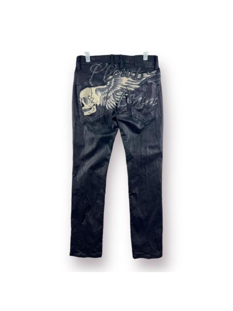 Japanese Brand - 🌟 Cloud 72 Denim Black distressed pants skull ebroided logo