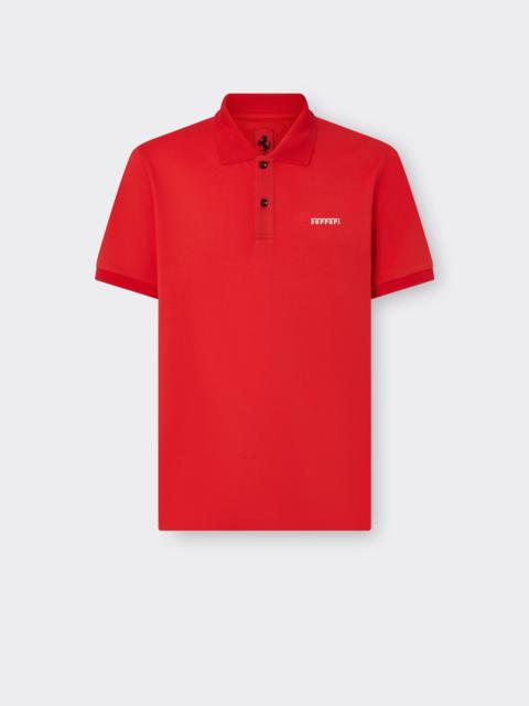 Ferrari Cotton polo shirt with Ferrari logo
