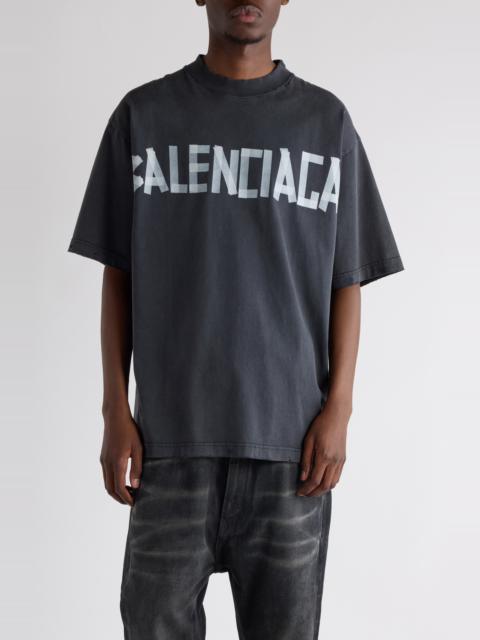 BALENCIAGA Balenciaga Medium Fit Tape Type Logo Graphic T-Shirt in 1041 Faded Washed Black at Nordstrom