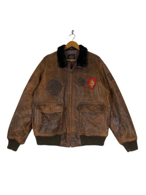 Other Designers Vintage - ✨Type G-1 bomber zipper leather jacket by Houston inc