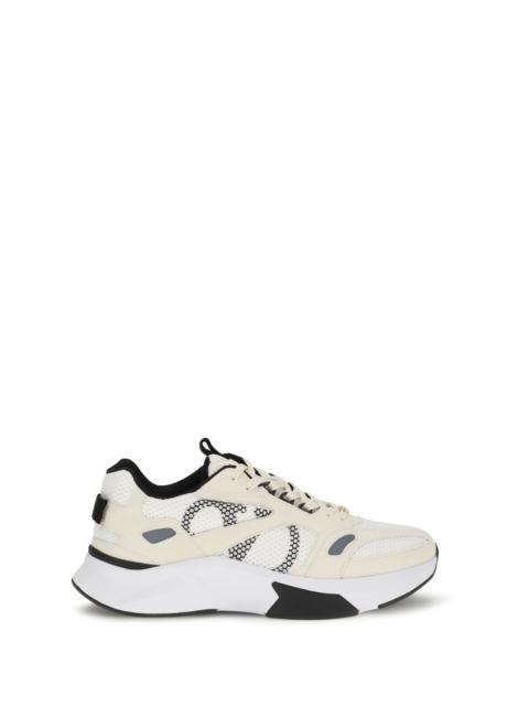 Valentino Valentino Garavani Demivee Mesh and Suede Sneakers Grey
