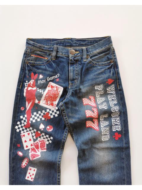 Other Designers If Six Was Nine - CoAndLu Casino Printed Selvedge Denim Jeans