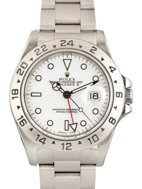 ROLEX Used Rolex Explorer II White Polar Dial Ref 16570 Oyster Band