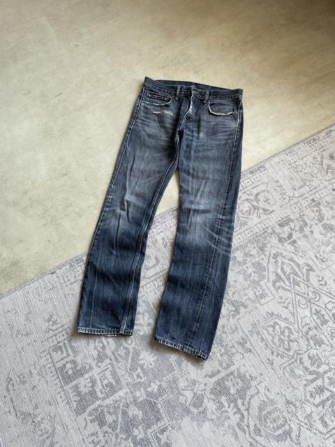 Other Designers Vintage - Avant Garde Dark Washed Slim Flared Straight Denim Jeans y2k
