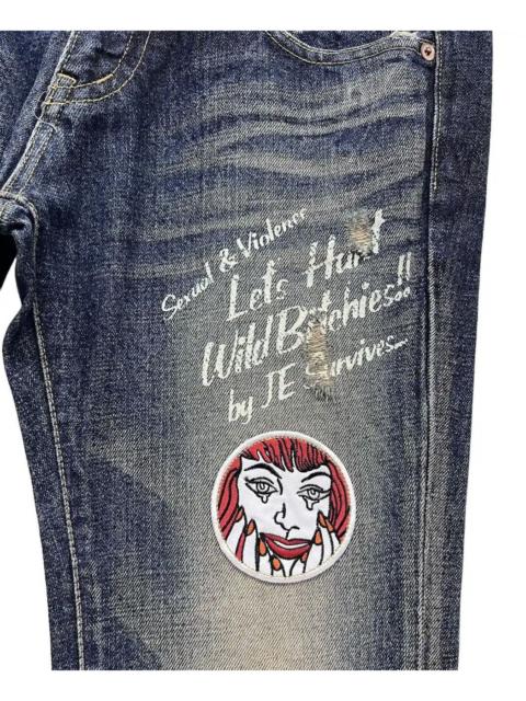 Other Designers JACKROSE × Japanese Brand - JACKROSE MudWash Studded Ripped Punk Flare Hysteric Style💥