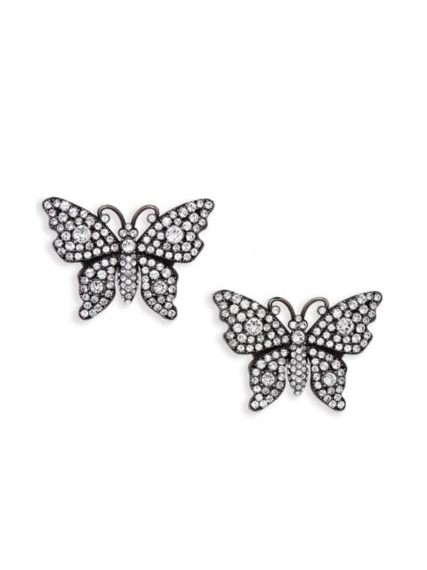 GUCCI Crystal Embellished Butterfly Earrings