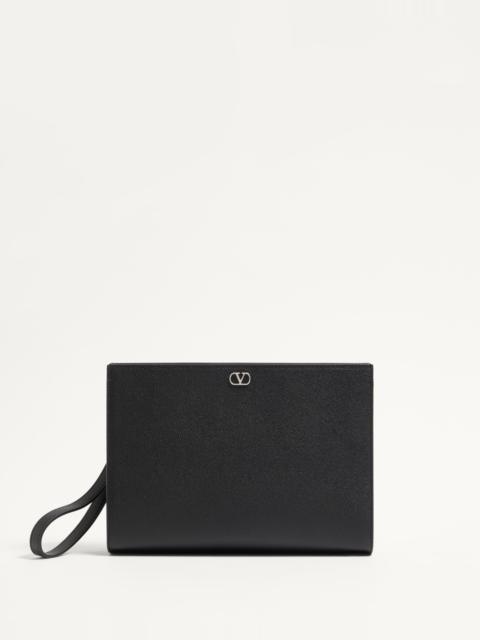 Valentino VALENTINO GARAVANI VLOGO SIGNATURE GRAINY CALFSKIN POUCH