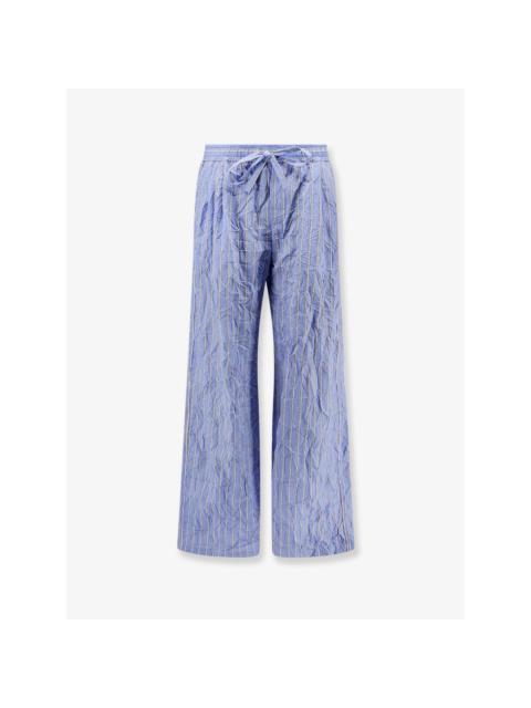 Dolce & Gabbana DOLCE & GABBANA Blue Vanity Pajama Froisse Poplin Trousers N