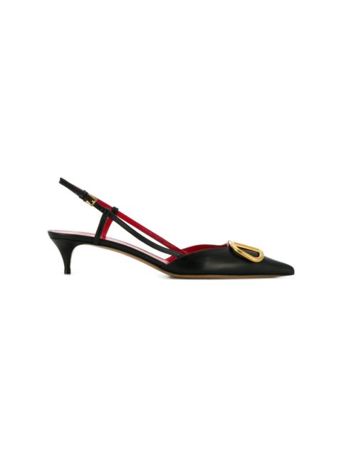 Valentino Vlogo Signature Leather Slingback Pumps