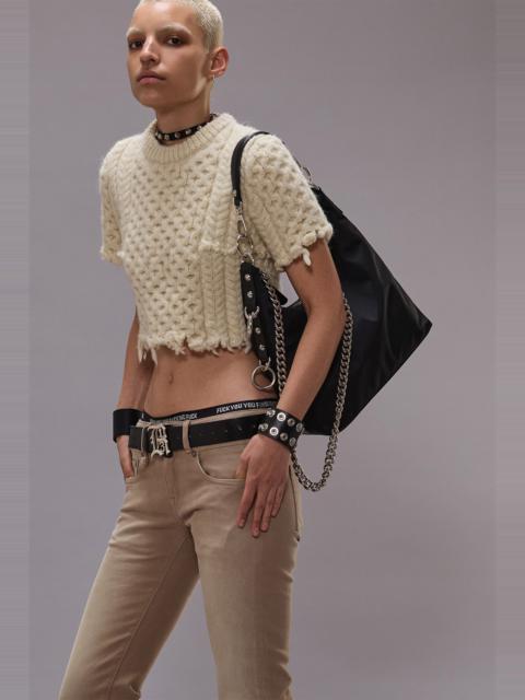 R13 CUT-OFF SHRUNKEN FISHERMAN SWEATER