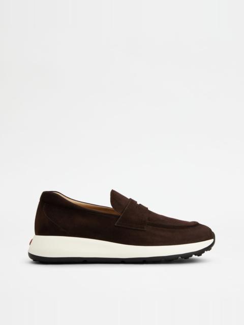 Tod's SPORTY LOAFERS IN SUEDE - BROWN