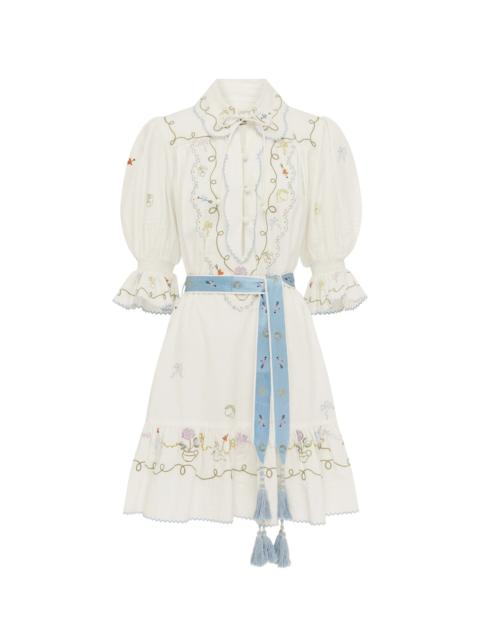 ALÉMAIS Giulia Embroidered Mini Dress