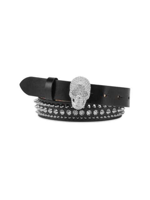 PHILIPP PLEIN skull buckle leather belt