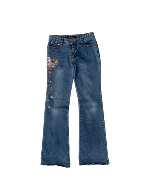 Other Designers Japanese Brand - Vintage DDZ Embroidered Flower Light Denim Jeans Stretchable
