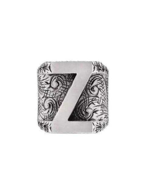 GUCCI Gucci  Men's Letters Sterling Silver Fashion Ring, Letter Z