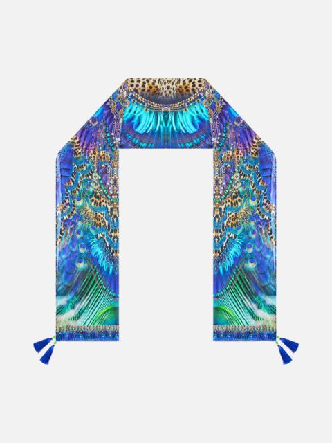 CAMILLA LONG SILK CRINKLE CHIFFON SCARF