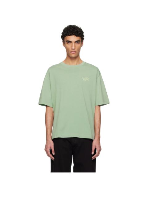 Maison Kitsuné Green '' Handwriting Embroidery Oversize T-shirt