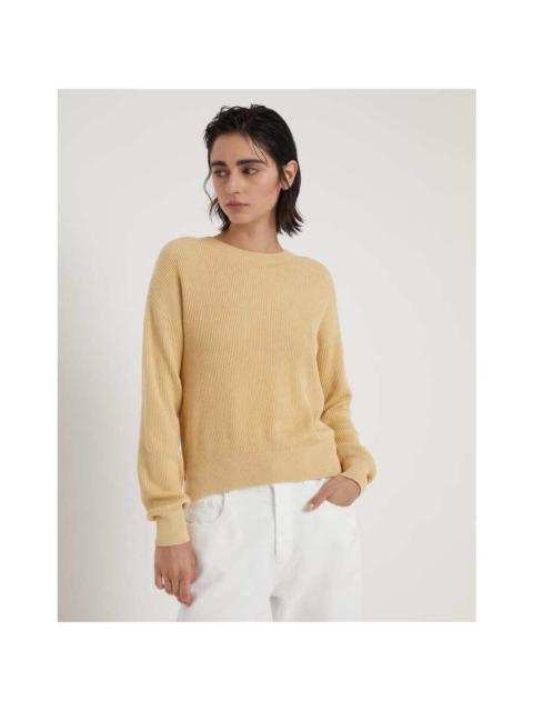 Brunello Cucinelli Brunello Cucinelli Wolight Yellow Ribbed Sweater