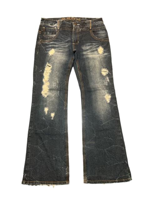 Other Designers Streetwear - FLARED‼️ORIGINAL JEANS RIPPED DISTRESSED DENIM PANT