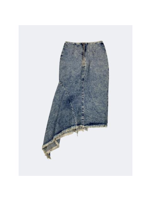 BALENCIAGA Asymmetric Frayed Denim Skirt