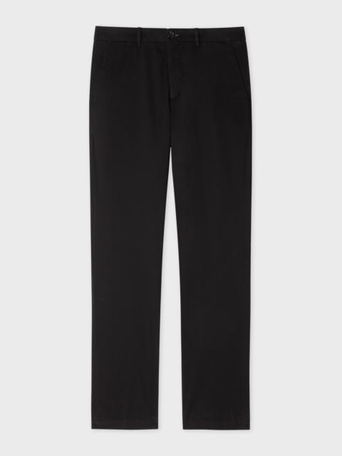 Paul Smith Mid-Fit Black Stretch Sateen Chinos