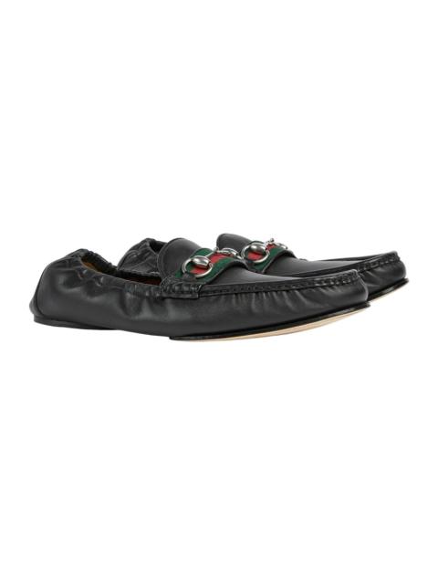 GUCCI GUCCI Horsebit $1090 Men's Black Leather Loafers New & Authe