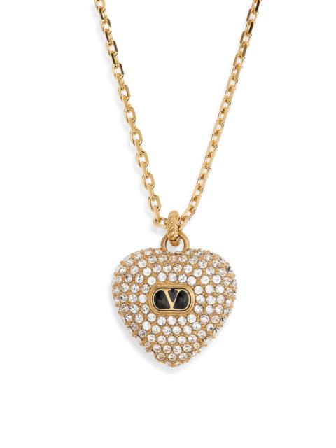 Valentino Valentino Garavani Coeur Royal Pendant Necklace in Oro/Rosso at Nordstrom