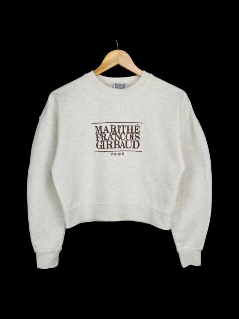 Other Designers Marithe Francois Girbaud Big Logo Cropped Sweatshirt Oatmeal Gray Womens S