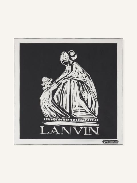Lanvin MOTHER & CHILD PRINTED SILK SCARF